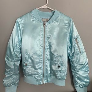 LIGHT BLUE BOMBER JACKET